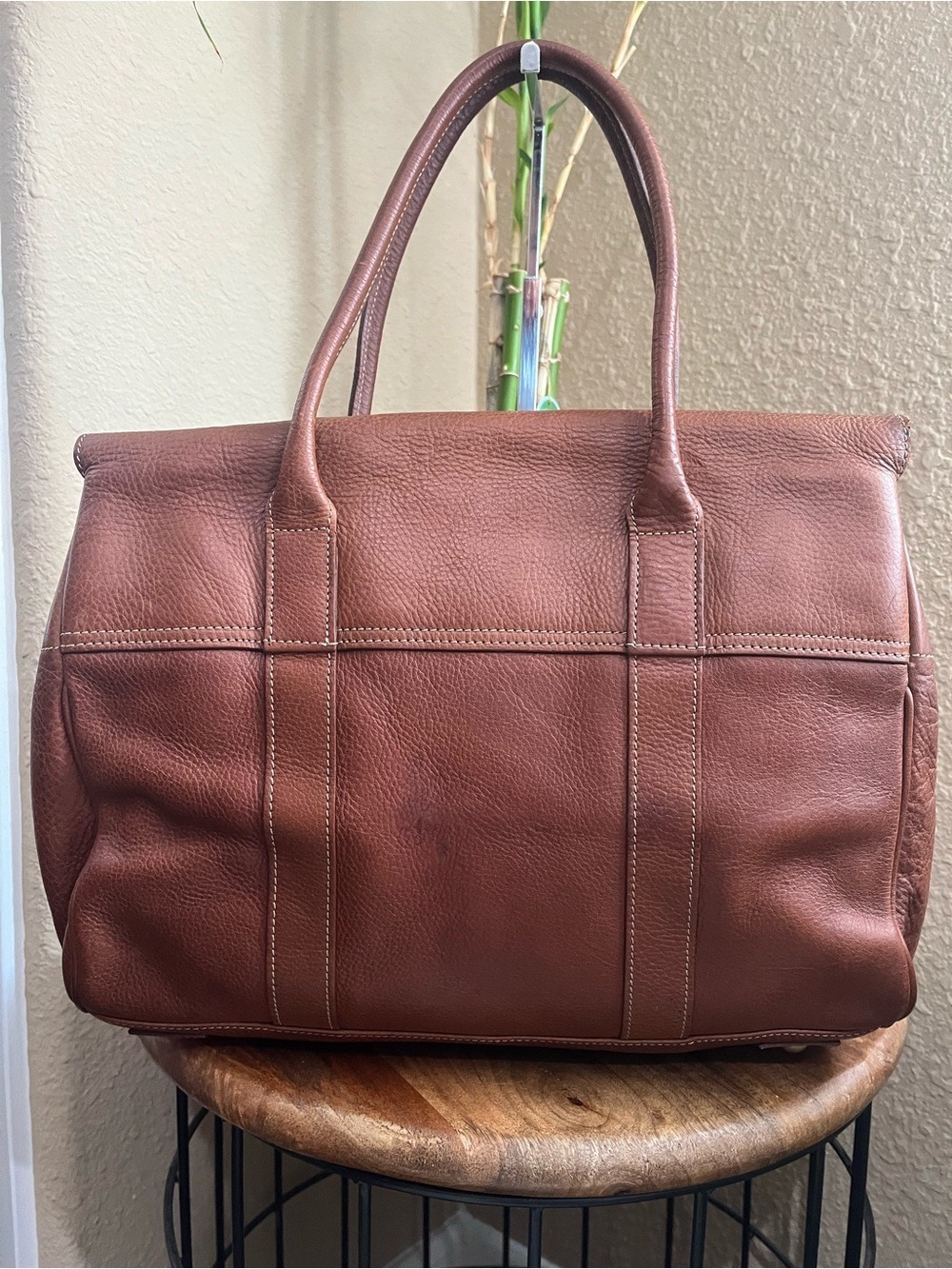 MULBERRY OAK BROWN PEBBLED LEATHER BAYSWATER - Picture 2 of 16